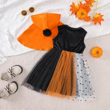 0-6Y Halloween Toddler Girls Polka Dot Bowknot Sparkle Tulle Dresses