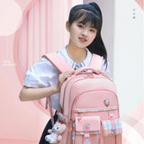 Kid Girl Large Capacity Spine Protection Leisure Backpack Schoolbags with Multiple Pockets