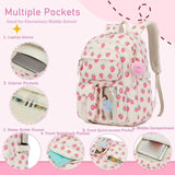 3 Pcs/Set Kid Girl Corduroy Flower Backpack Lunch Box Pencil Bag School Bookbag