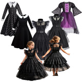 4-14Y Kids Birthday Party Halloween Gothic Witch Carnival Dresses