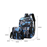 3pcs/set High School Boy Student Travel Backpacks One Shoulder Schoolbags