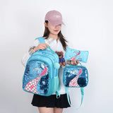 3Pcs/set Mermaid School Backpack Set Cute Kids Cartoon Book Bag