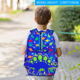 3PCS Kid Boy Dinosaur Blue Backpack 16 Inch Bookbag