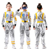 Astronaut Costume Kids Astronaut Silver Jumpsuit Space Themed Party Dress Up Boys Girls Spaceman Cosplay Children Space Suit
