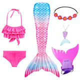 Kid Girl Ariel Mermaid For Swimming Costumes Cosplay Swimsuit