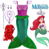 Kid Girls Mermaid Ariel Prom Princess Dress Cosplay Costumes Birthday Party Dress Up