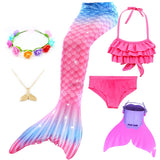 Kid Girls Mermaid Swimsuit Beach Swimwear 6 Pcs/set