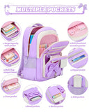 3 Pcs/set Elementary High School Bags Large Capacity Cute Backpack