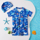 Kid Baby Girl Boy Buoyancy One-piece Floating Guards Cartoon Swimsuit