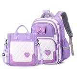2 Pcs/Set Teenage Girls Large capacity Bow Schoolbags Nylon Contrasting Backpack