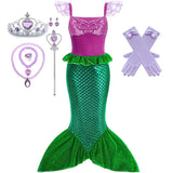 Kid Girls Mermaid Ariel Prom Princess Dress Cosplay Costumes Birthday Party Dress Up