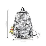 Nylon Graffiti School Bag Lightweight Large Capacity Backpack