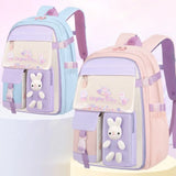 Kid Girl Rabbit Backpack Oxford Multiple Pockets Large Capacity School Bag