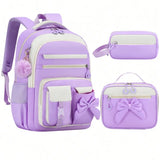 3 Pcs/set Elementary High School Bags Large Capacity Cute Backpack