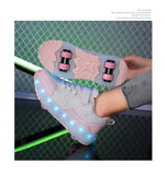 Kid Boy Girl Led Sneakers USB Charging Luminous Sport Roller Shoes