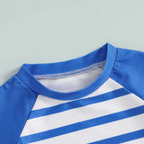 Boys Ocean Adventure Rash Guard Swim Set Tropical Fish Print Short Sleeve T-shirt