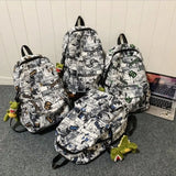 Nylon Graffiti School Bag Lightweight Large Capacity Backpack