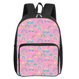 Student Rainbow Print Pattern Square Backpack SchoolBags