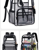 Teenagers Girls Printed Transparent Backpack PVC Cute Book Bags