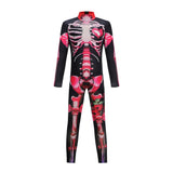 Skeleton Jumpsuit For Girls Halloween Cosplay Costume Ghost Bride Gothic Bodysuit Party Kids Vestidos Clothes