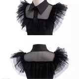 2-12Y Kid Girl Classic Black Gothic Wendsday Halloween Holiday Party Dresses