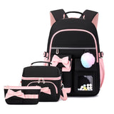 3pcs School Student Backpack Set Bow Teenager Travel Bookbags