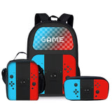 Kid Boy 3D Cartoon Game Console Design Three Piece Set Backpacks Schoolbags