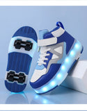 Kid Boy Girl 4 Wheels Luminous Glowing Sneakers Led Light Roller Skate Shoes