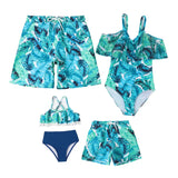 Family Matching Beach Swimsuit Mother Daughter Father Son Swimwear