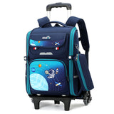Kid Girl Butterfly Roller Wheeled Backpack Large Capacity Space Schoolbags