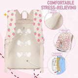 3 Pcs/Set Kid Girl Corduroy Flower Backpack Lunch Box Pencil Bag School Bookbag