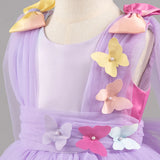 1-6Y Kid Baby Girl Birthday Party Wedding Sleeveless Butterfly Mesh Fluffy Princess Dresses