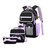 3 Pcs Kid Teenage Travel  Large capacity Nylon Backpack Fashion Candy Bookbags
