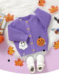 0-3Y  Infant Baby Boys Girl Halloween Knit Cardigan Ghost Pumpkin Sweaters