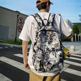 Nylon Graffiti School Bag Lightweight Large Capacity Backpack