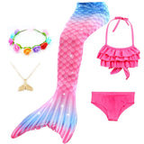 Kid Girls Mermaid Swimsuit  Bathing Beach Costumes Cosplay