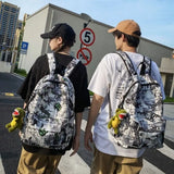 Nylon Graffiti School Bag Lightweight Large Capacity Backpack