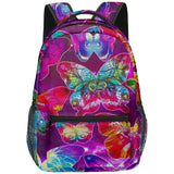 Student Trendy Popular 3D Print Oxford Funny Butterfly Bookbag Notebook Backpacks