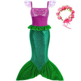 Kid Girls Mermaid Ariel Prom Princess Dress Cosplay Costumes Birthday Party Dress Up