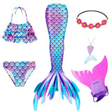 Kid Girl Ariel Mermaid For Swimming Costumes Cosplay Swimsuit