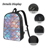 Student Boys Girls Mermaid Fish Scale Backpack School Bag