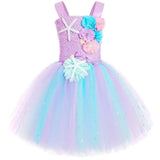 1-14Y Kid Baby Girl Princess Mermaid Led Light Up Birthday Party Tutu Dresses