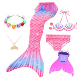 Kid Girl Swimming Mermaid Ariel Cosplay Costume Swimsuit
