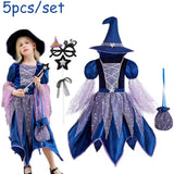 1-12Y Kid Baby Girl Halloween Party Witch Carnival Witch Costume