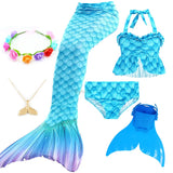 Kid Girls Mermaid Swimsuit Beach Swimwear 6 Pcs/set