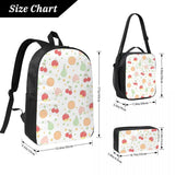 3 Pcs/Set Fruit Pattern Backpack Student Girls Bookbag