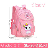 Kid Girl Kindergarten Backpack Pink Cute Cat Waterproof Schoolbag