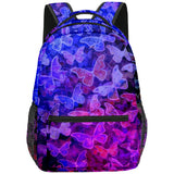 Student Trendy Popular 3D Print Oxford Funny Butterfly Bookbag Notebook Backpacks