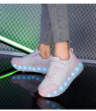 Kid Boy Girl Led Sneakers USB Charging Luminous Sport Roller Shoes
