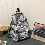 Nylon Graffiti School Bag Lightweight Large Capacity Backpack